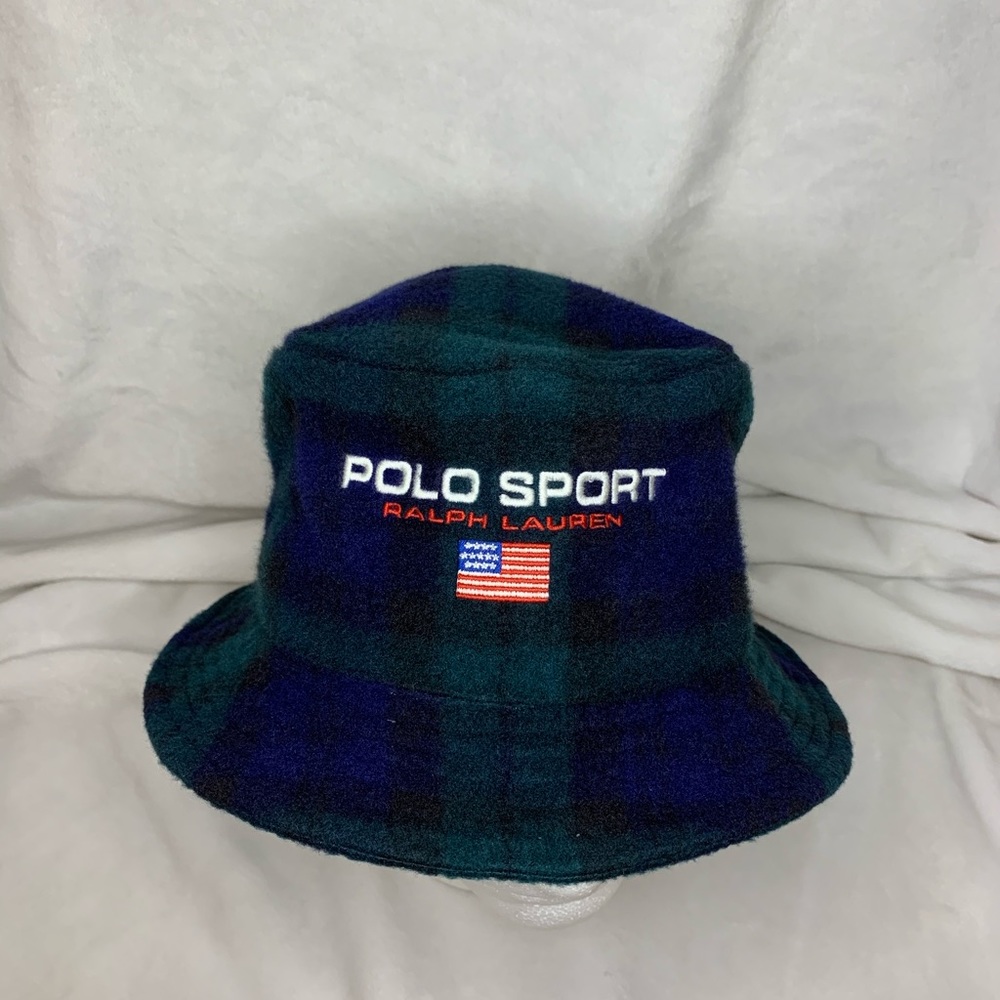 Beautiful Polo Ralph Lauren Fleece Polo Sport Bucket Hat Blackwater Pwing S/M
